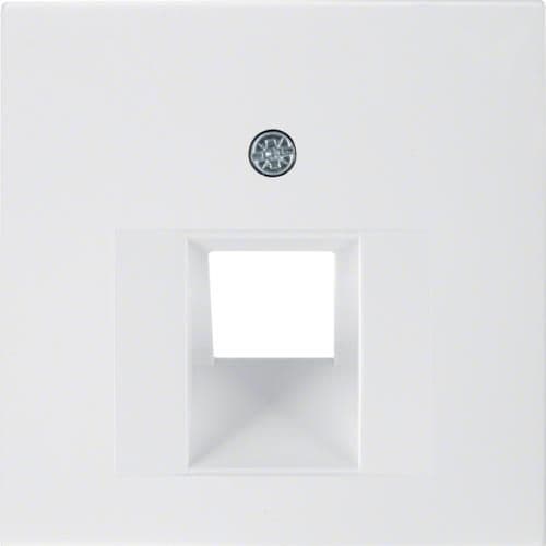 Enjoliveur pour prise informatique simple Berker S.1 / B.3 / B.7 Blanc polaire, brillant vue 1