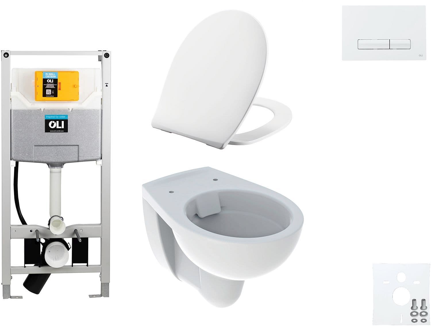 WALLFIX OLI WC SUSPENDU BASTIA RIMFREE PERSSALIT T SOFTCLOSE + LIFT-OFF GLAM BLANC vue 1