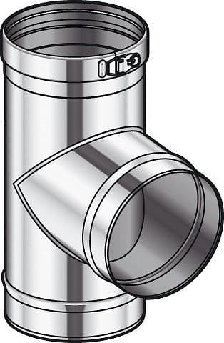 T A SIMPLE PAROI INOX 90° CONDENSEUR POUJOULAT 130MM vue 1