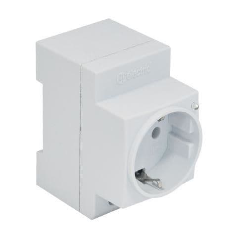 Prise avec Led pour montage sur rail Din France / Belgique 1 x 2A 220 - 240Vac vue 1