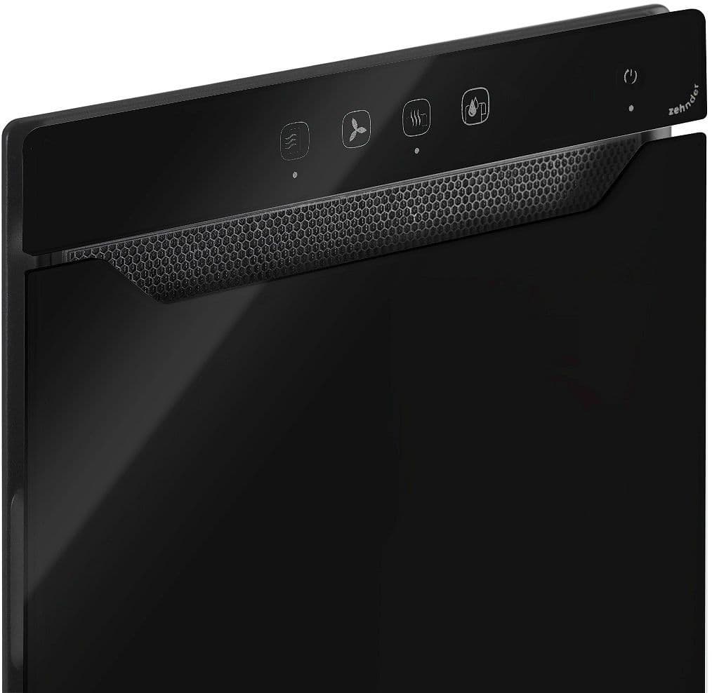SECHE SERVIETTES AVEC SURFACE DE VERRE INFRAROUGE NOIR TOURNANT A DROITE ZENIA ZEHNDER 1000W+225W vue 1