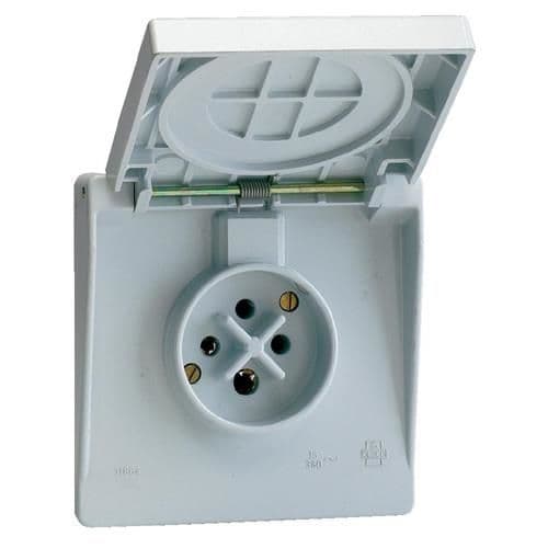 Prise étoile semi - étanche 3 pôles + T 16A IP44 vue 1