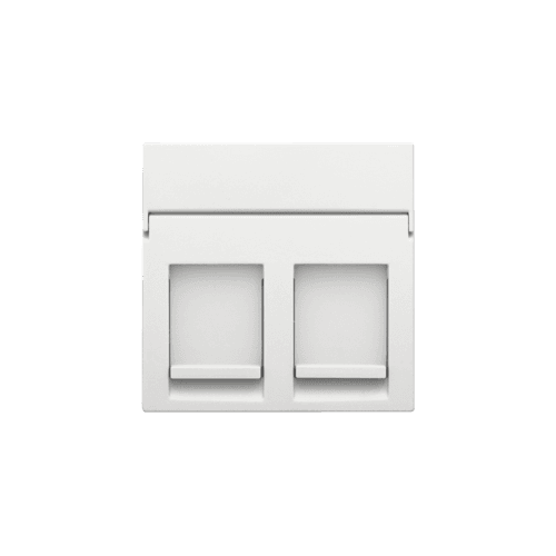 Enjoliveur data 2x RJ, couleur white coated vue 1