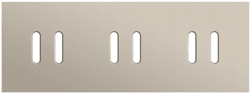 Plaque de recouvrement triple, horizontale 71 mm d'entraxe, pour trois fonctions de commutation double, Niko Rocker steel champagne coated vue 1