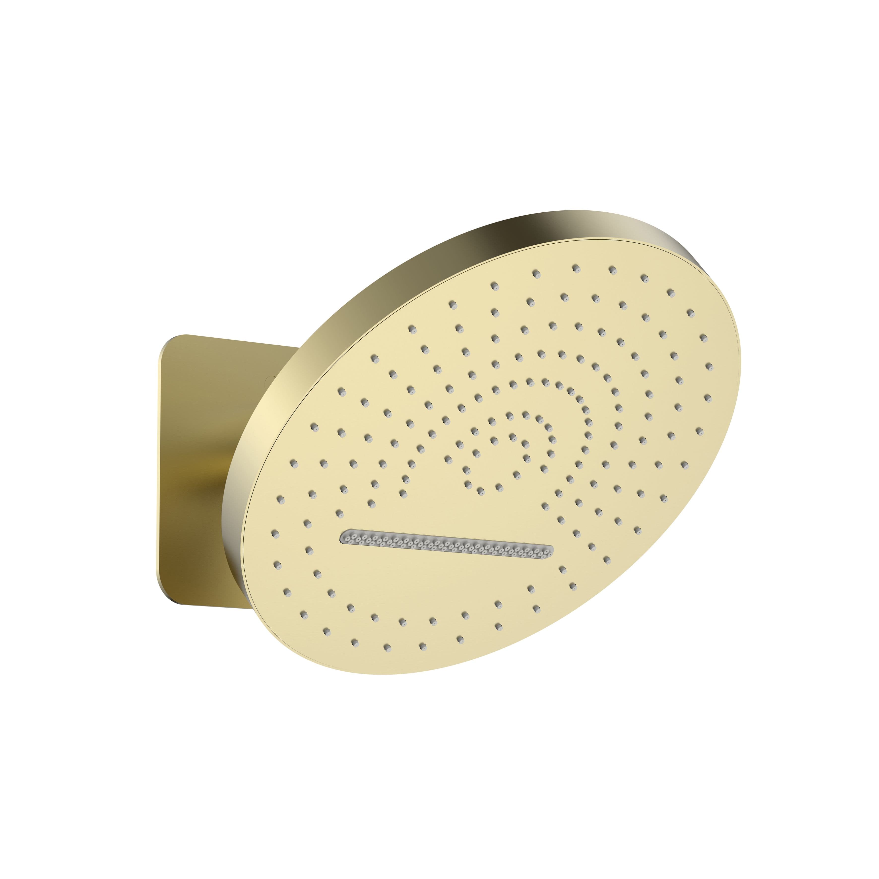 UNIFORMA DOUCHE DE TÊTE TROPICAL RAIN XL – 2 JETS – MONTAGE MURALE – AVEC BOÎTIER D’ENCASTREMENT – 32 CM – OR BROSSÉ (PVD) vue 1