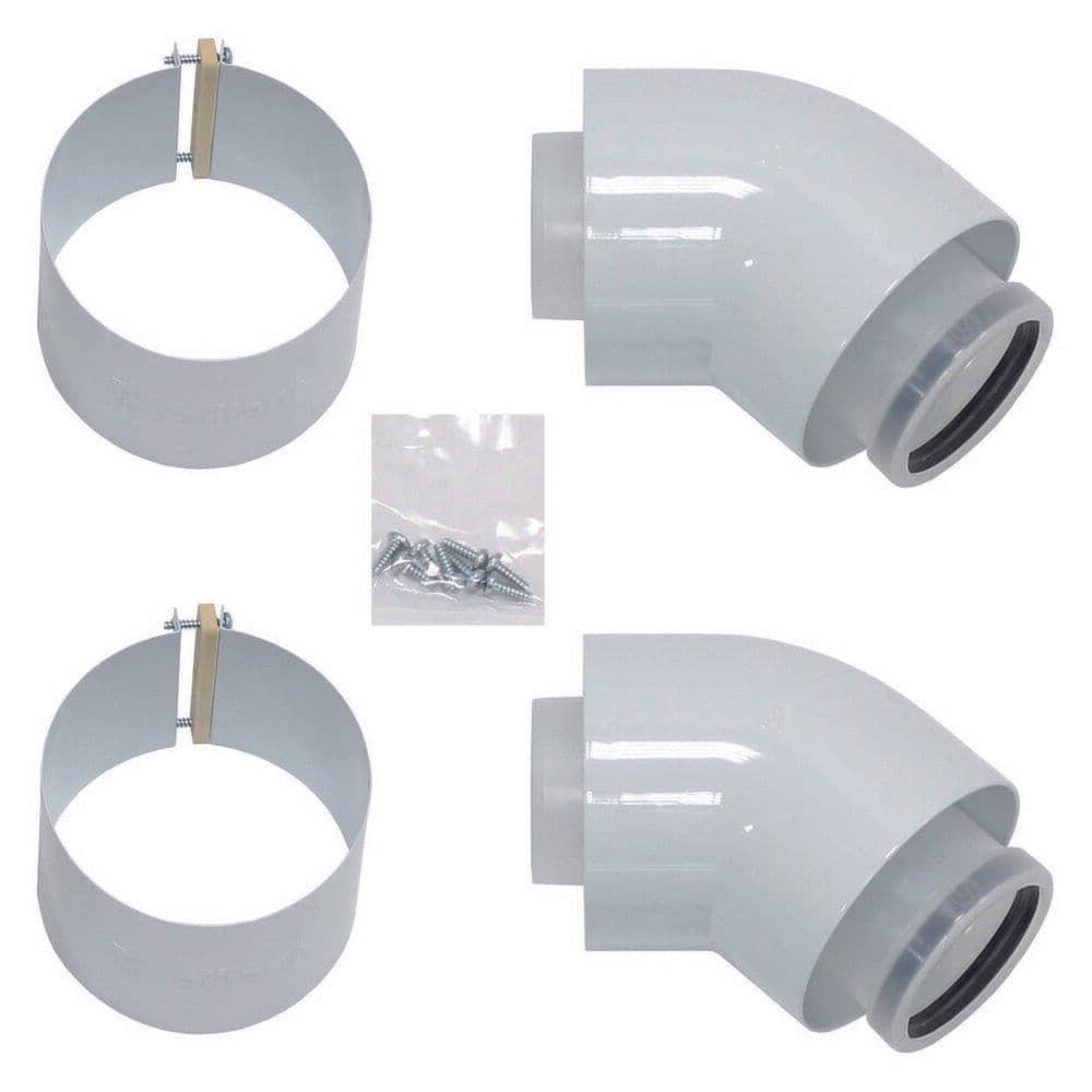 Bulex coude concentrique 45° D60/100mm pour HR TOP chaudières par 2 pièces vue 1