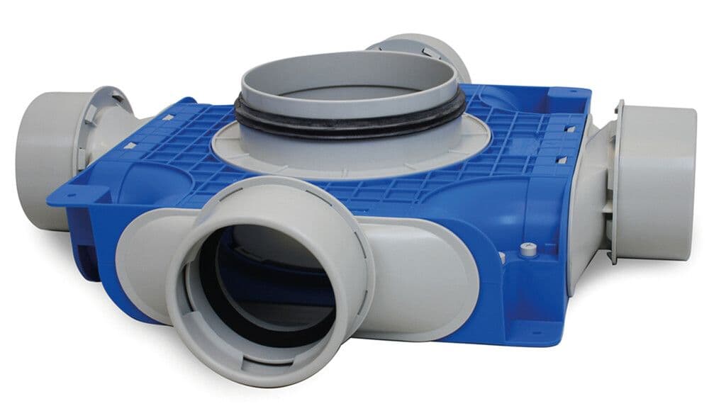 Vent-Axia TVGS-90-160 subcollecteur 4 x D 90 rn en D 160 mm H 80 mm vue 1