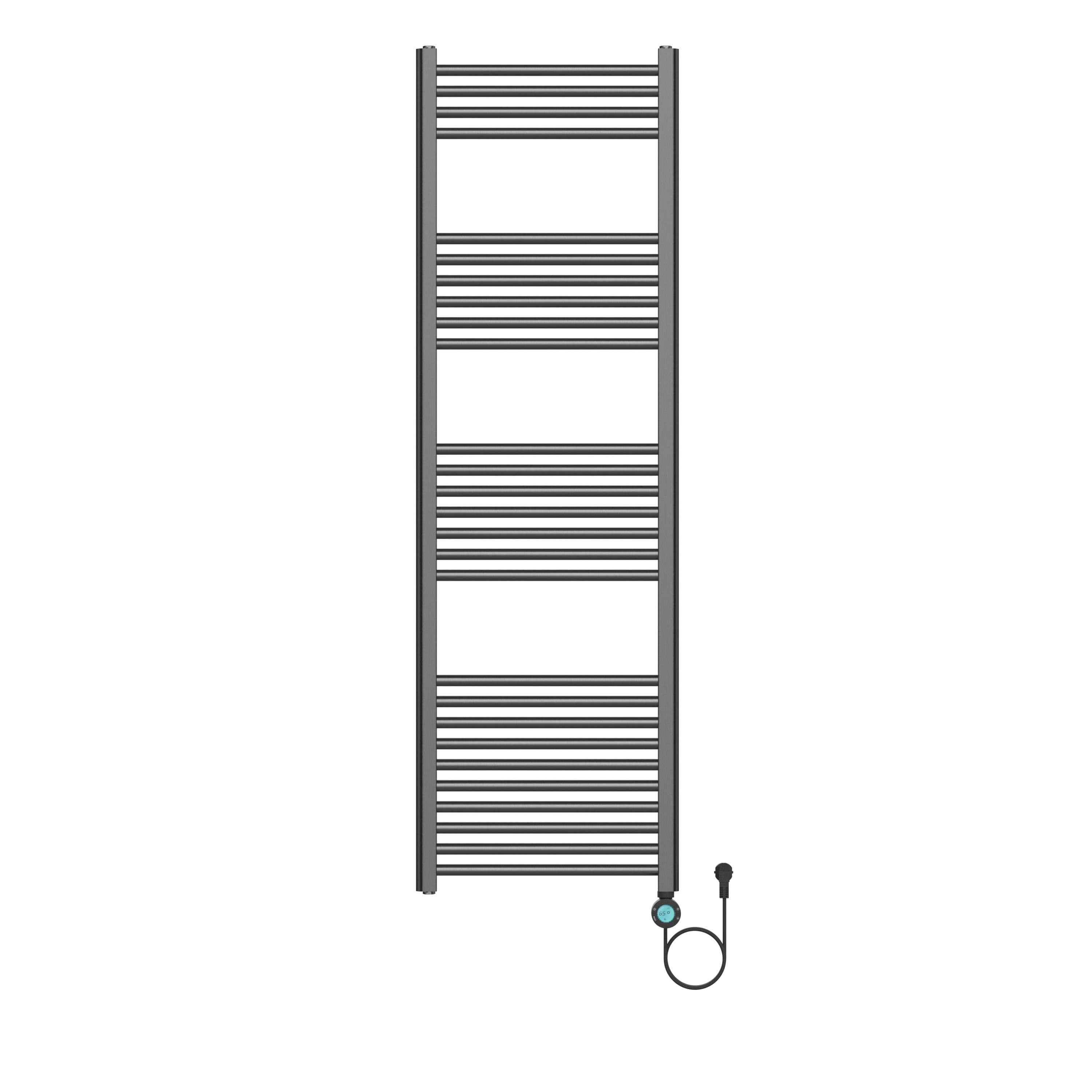 BELRAD SÈCHE-SERVIETTES ÉLECTRIQUE – AVEC THERMOSTAT NUMÉRIQUE PROGRAMMABLE – SMART WIFI - RACCORD À DROITE – 900W – 1600X500 MM – GUNMETAL vue 1