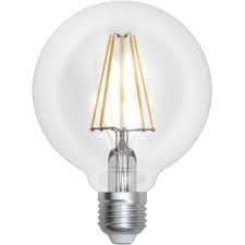 Lampe Led filament globe G95 verre transparent E27 8W 3000K vue 1