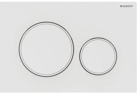 PLAQUE DE COMMANDE 2 TOUCHES SIGMA20 GEBERIT BLANC SATIN-BLANC BRILLANT EASY-TO-CLEAN vue 1