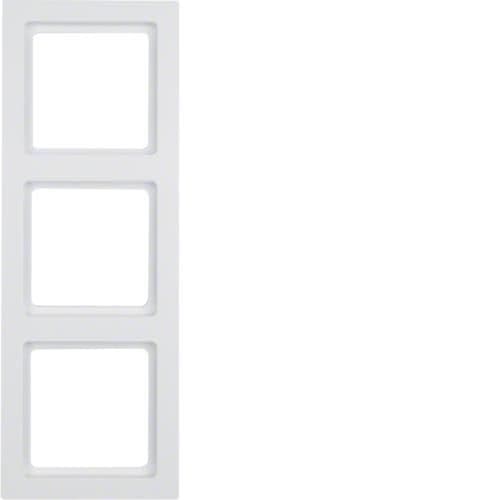 Plaque de recouvrement 3 postes Berker Q.3 Blanc polaire, Velours vue 1