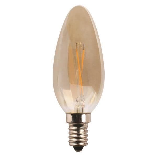 Lampe flamme filament croisé dimmable 4,5W E14 Or 2400K vue 1