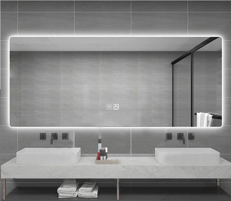ALONI QUEEN MIROIR - AVEC ÉCLAIRAGE LED - RECTANGULAIRE - SANS CADRE - AVEC CHAUFFAGE - TEMPÉRATURE DE COULEUR LED 3500-6500K - 160X60CM vue 1