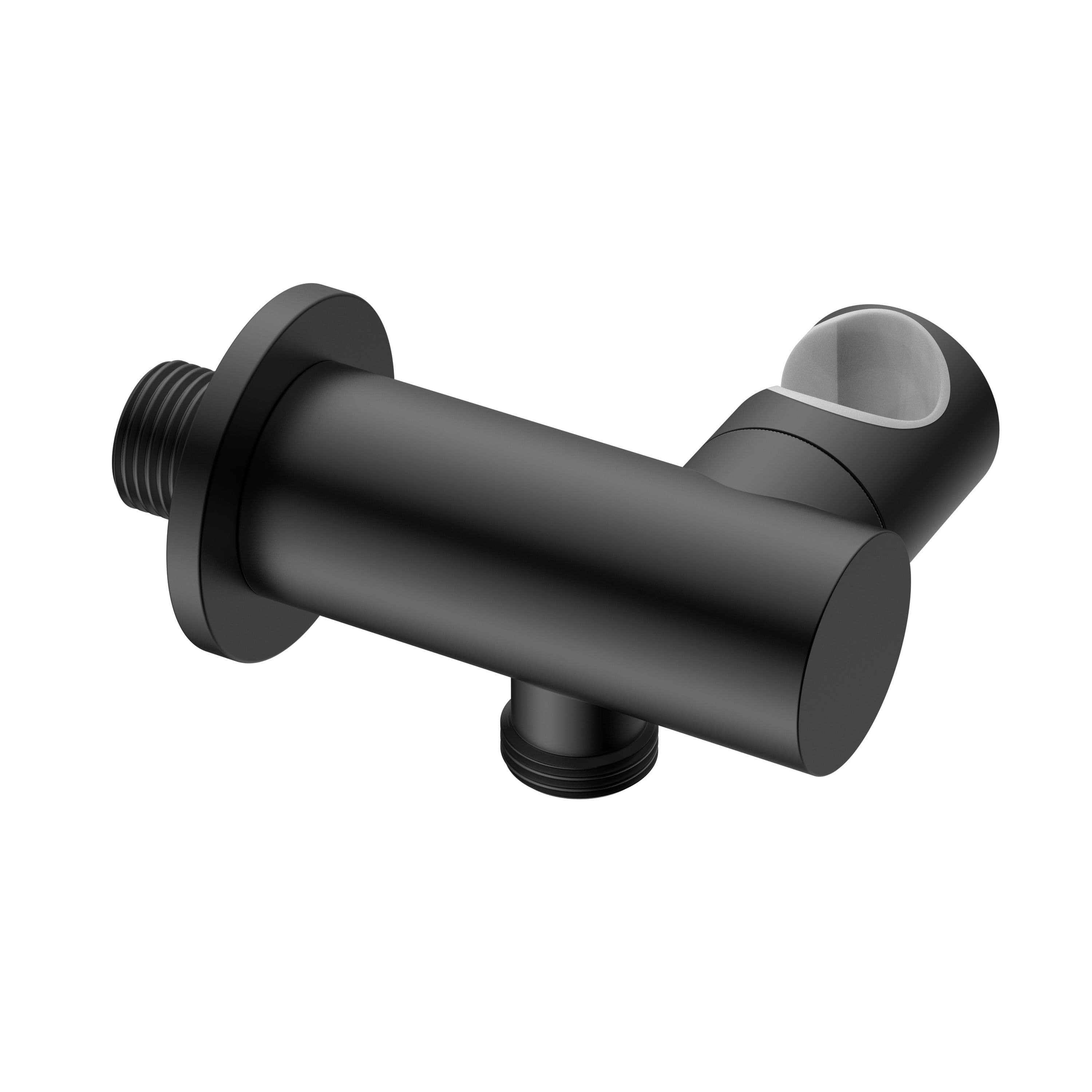 UNIFORMA COUDE DE RACCORDEMENT AVEC ARIVÉE D'EAU ET SUPPORT DE DOUCHETTE – INCLINABLE – NOIR MAT (PVD) vue 1