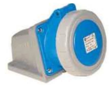 Prise CEE femelle murale 4 x 32A 200 - 250Vac 9h Bleu IP67 avec raccords à visser vue 1