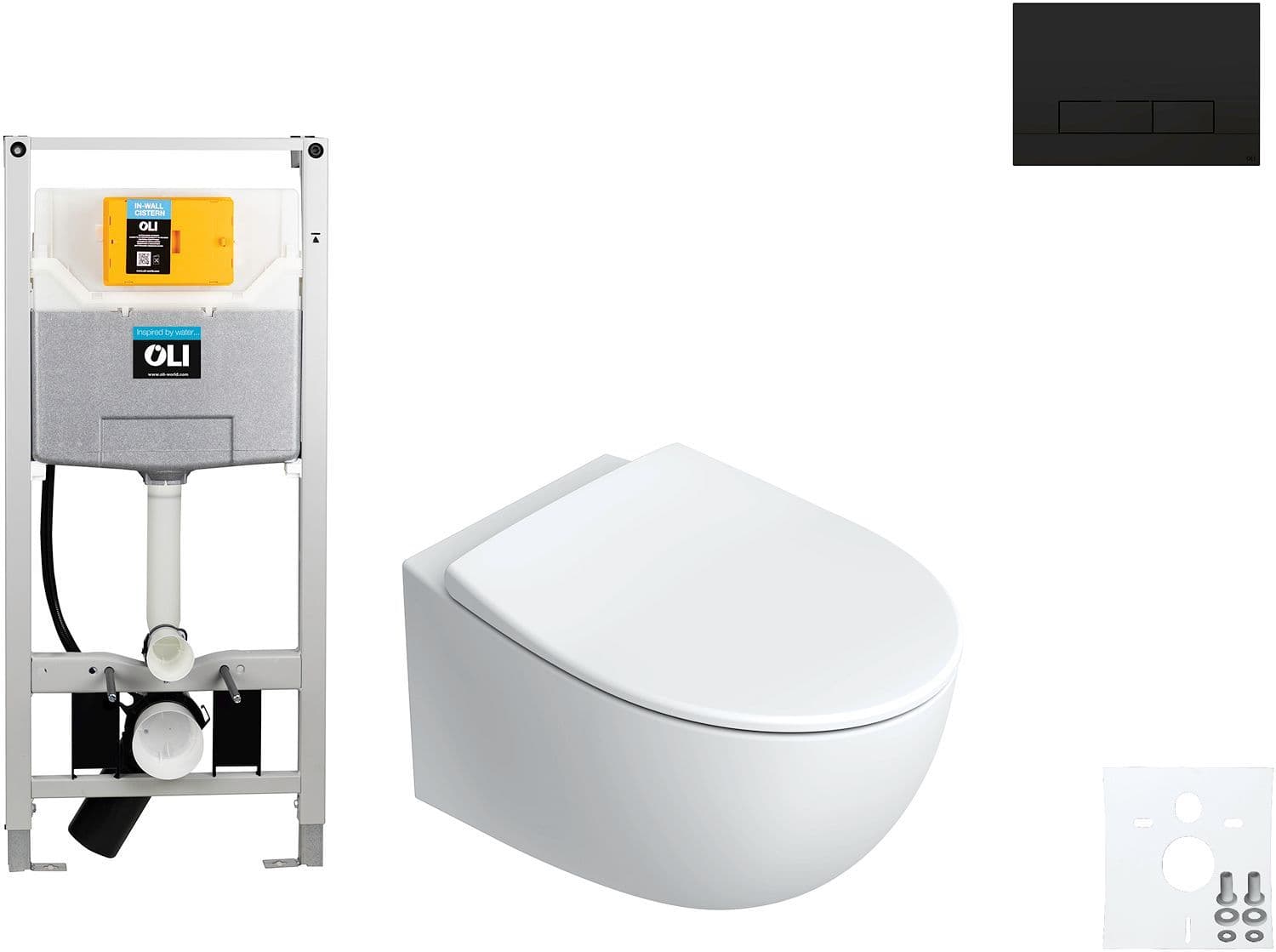 WALLFIX OLI WC SUSPENDU ITALY CATALANO GLAM NOIR MAT vue 1