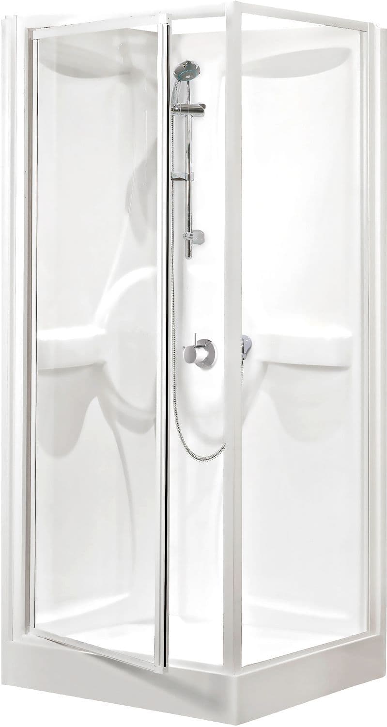 CABINE DOUCHE DESCO COLLECTION ACRYLIQUE 90-90 + THERMOSTAT A ENCASTRER ALU/BLANC CLAIR vue 1