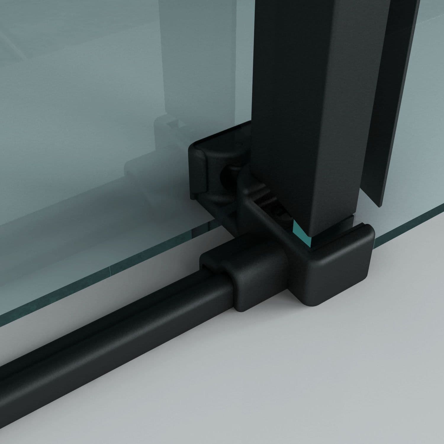 ALONI PORTE COULISSANTE POUR NICHE - 1200X2000MM - NOIR MAT-VERRE CLAIR vue 1