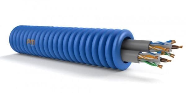 Tube précâblé 2 x UTP cat6 diamètre 20mm full Lsoh en rouleau de 100m classe CPR: CCA s1d1a1 vue 1