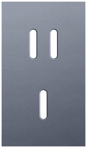 Plaque de recouvrement double, verticale 60 mm d'entraxe, pour une fonction de commutation double et une simple, Niko Rocker alu blue grey brushed vue 1