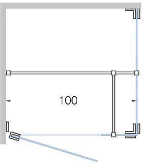 PORTE PIVOTANTE AVEC PAROI ANNEXE+PAROI LATERALE CLOSE <100CM H 200CM NOIR MAT-TIMELESS vue 1