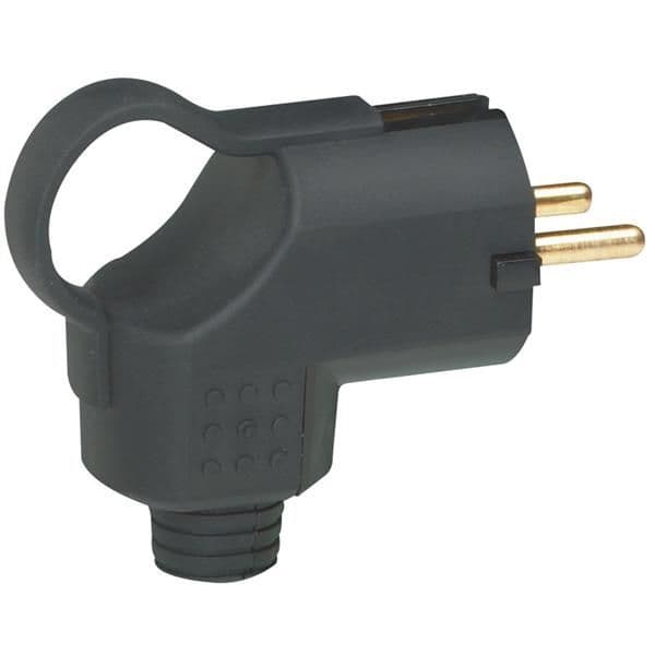 Fiche caoutchouc universelle 10 / 16A - 250V - IP40 - 7 - Noir vue 1