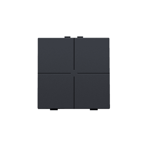 Bouton-poussoir quadruple pour Niko Home Control, couleur anthracite coated vue 1