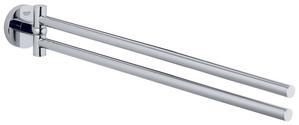 Grohe Essentials porte-serviettes double métal tourne invisible chromé vue 1