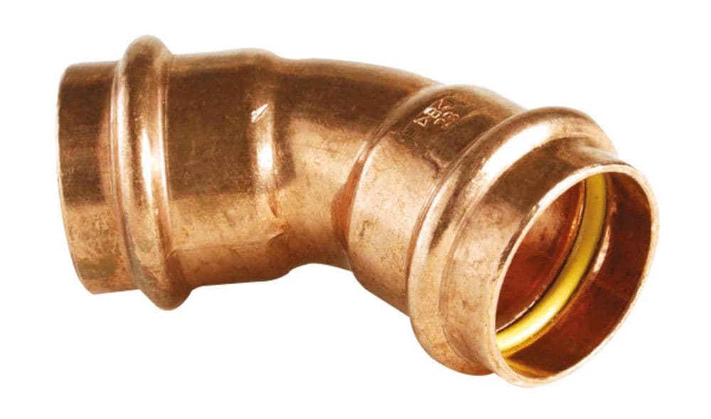 Conex Bänninger raccord sertir profil B cuivre gaz coude 45° FF 15 vue 1