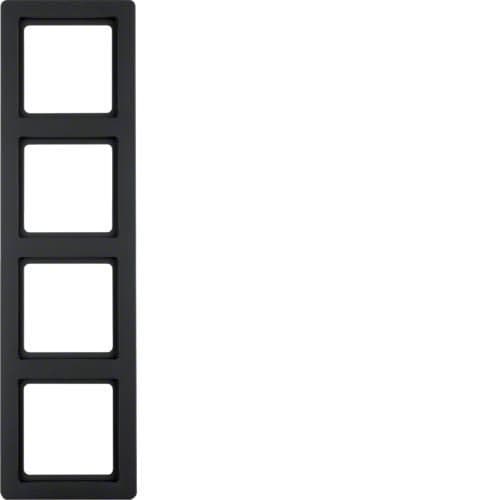 Plaque de recouvrement 4 postes Berker Q.1 Anthracite, Velours vue 1