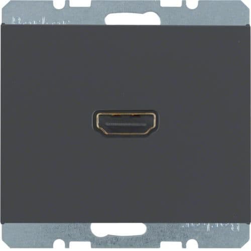 Prise Hdmi Berker K.1 Anthracite, mat vue 1