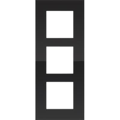 Triple plaque de recouvrement de 60mm d'entraxe verticalement Niko Pure liquid Black vue 1