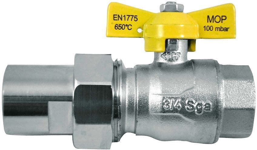 ROBINET +RACCORDS NAT/PROP/BUT 3/4"FF vue 1