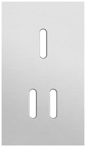 Plaque de recouvrement double, verticale 60 mm d'entraxe, pour une fonction de commutation simple et une double, Niko Rocker alu grey brushed vue 1