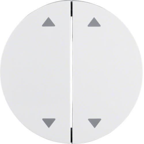 Touche avec symbole flèches Berker R.1 / R.3 Blanc polaire, brillant vue 1