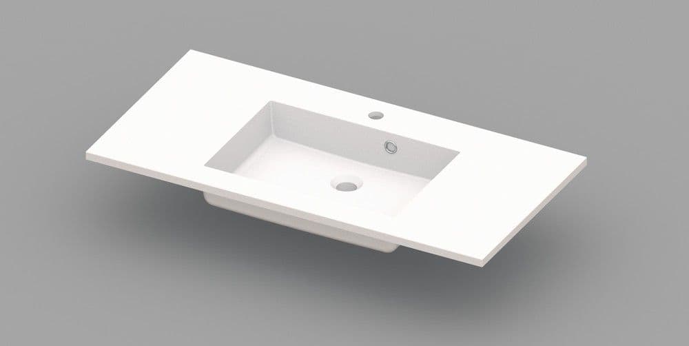 Van Marcke Coste tablette avec 1lavabo 1000x500x200mm blanc marbre artificiel vue 1
