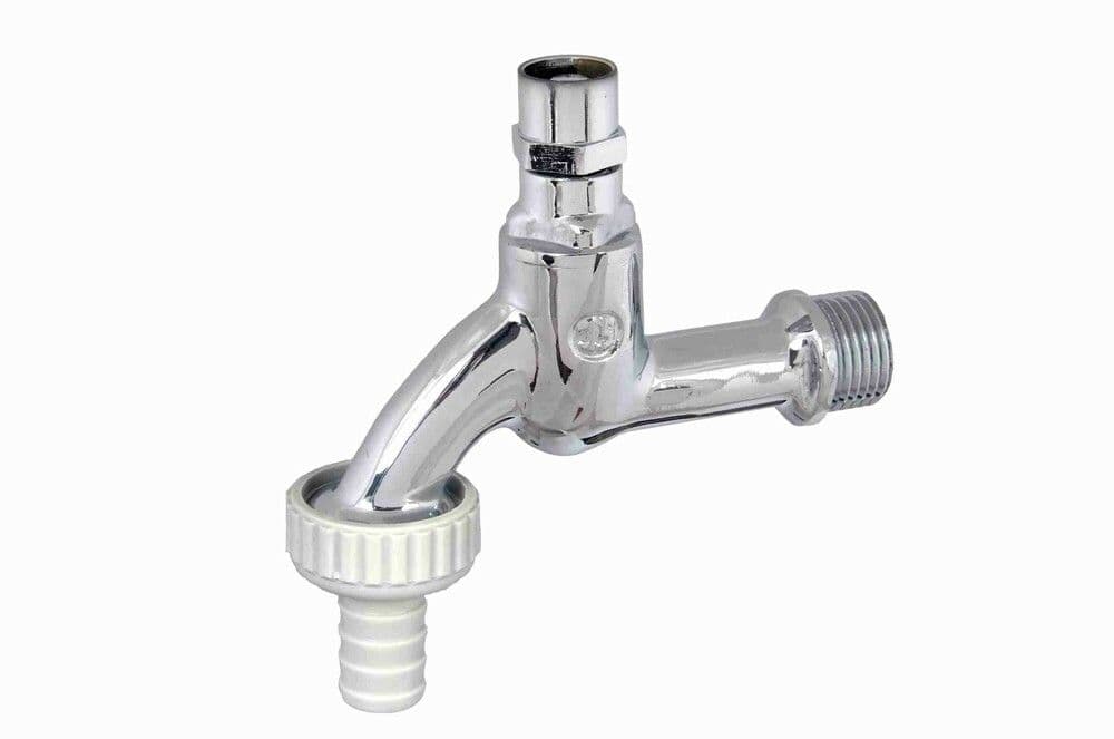 Robinet double service pour usage à clef 1/2" chromé vue 1