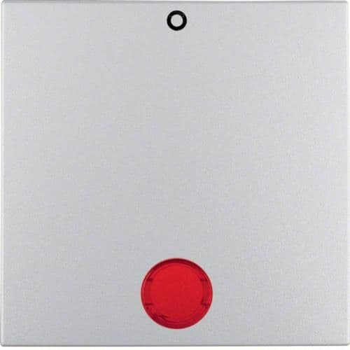 Touche avec voyant Rouge et inscription 0 Berker S.1 / B.3 / B.7 Alu, mat vue 1