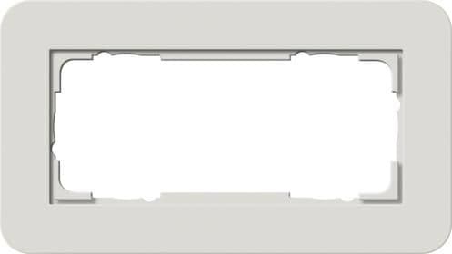 Cadre de finition Gira E3 Soft-Touch Gris clair avec cadre de support Blanc brillant Soft-Touch vue 1