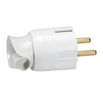 Fiche 2 pôles + T orientable câble 16A Blanc vue 1