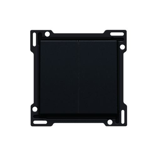 Set de finition pour interrupteur double allumage, interrupteur va-et-vient + bouton-poussoir N.O., interrupteur va-et-vient double ou bouton-poussoir double N.O. ou N.F., couleur black coated vue 1