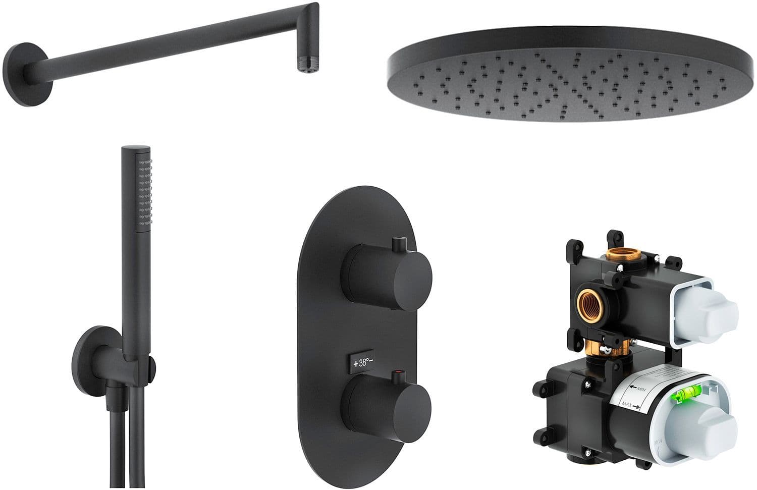 COMBINAISON DOUCHE A ENCASTRER LIVE 250 NOIR MAT vue 1