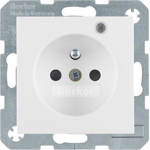 Prise de courant avec Led de contrôle Berker S.1 / B.3 / B.7 Blanc polaire, brillant vue 1