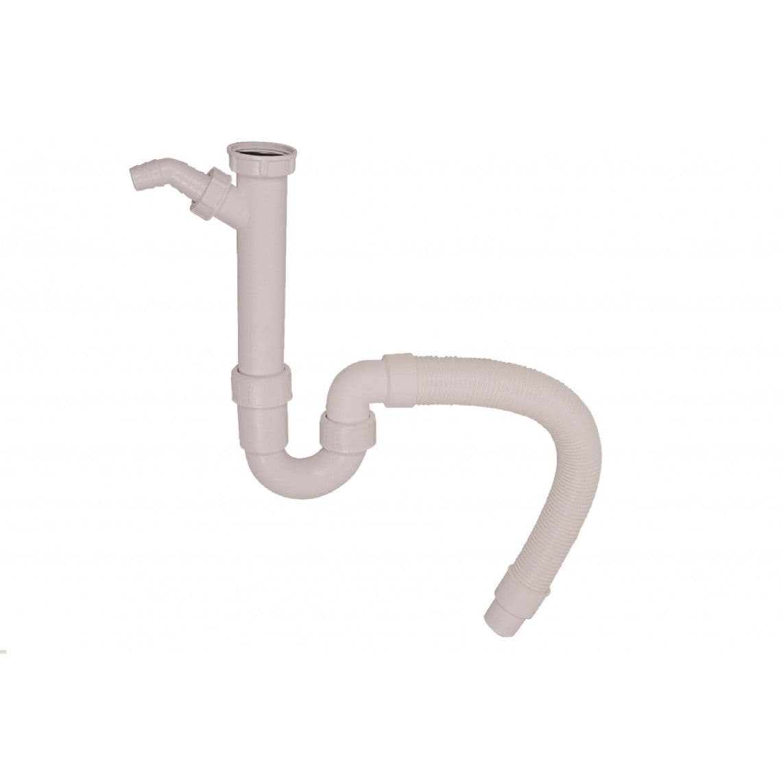 101633 KS VIEGA Evier flexible-siphon tubulaire, blanc, 1 1/2" F x DN 40/50 mm, avec 3/4" Raccordement de l'appareil vue 1