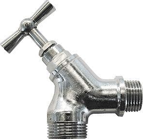 ROBINET DOUBLE SERVICE CHROMAT MINI 1/2"-3/4"M SANS RACCORD vue 1