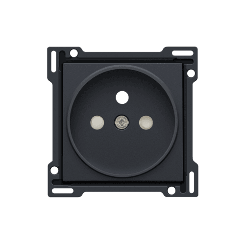 Set de finition pour prise de courant avec broche de terre et obturateurs de protection, profondeur d’encastrement de 21 mm, couleur anthracite coated vue 1