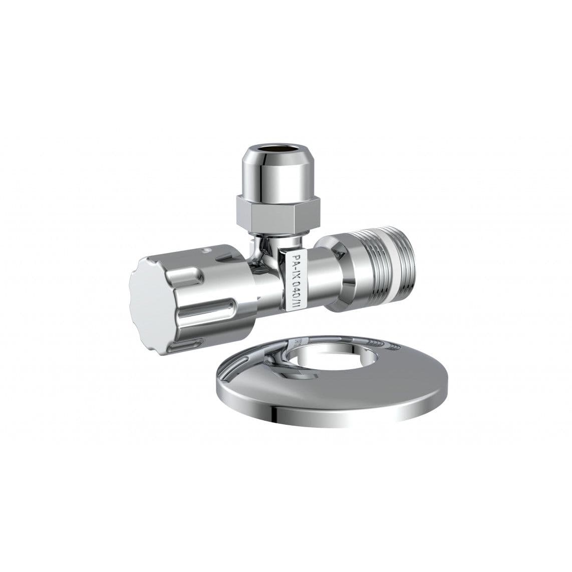 98480400 robinet d'équerre, 1/2" M x 3/8" M x 10 mmQ, avec Rosace de tiroir, auto-étanche vue 1
