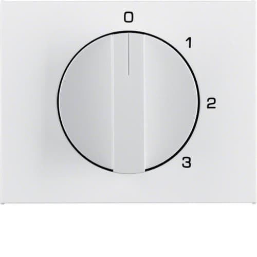 Enjoliveur avec bouton rotatif pour interrupteur 3 paliers avec position 0 K.1 Blanc polaire, bril vue 1