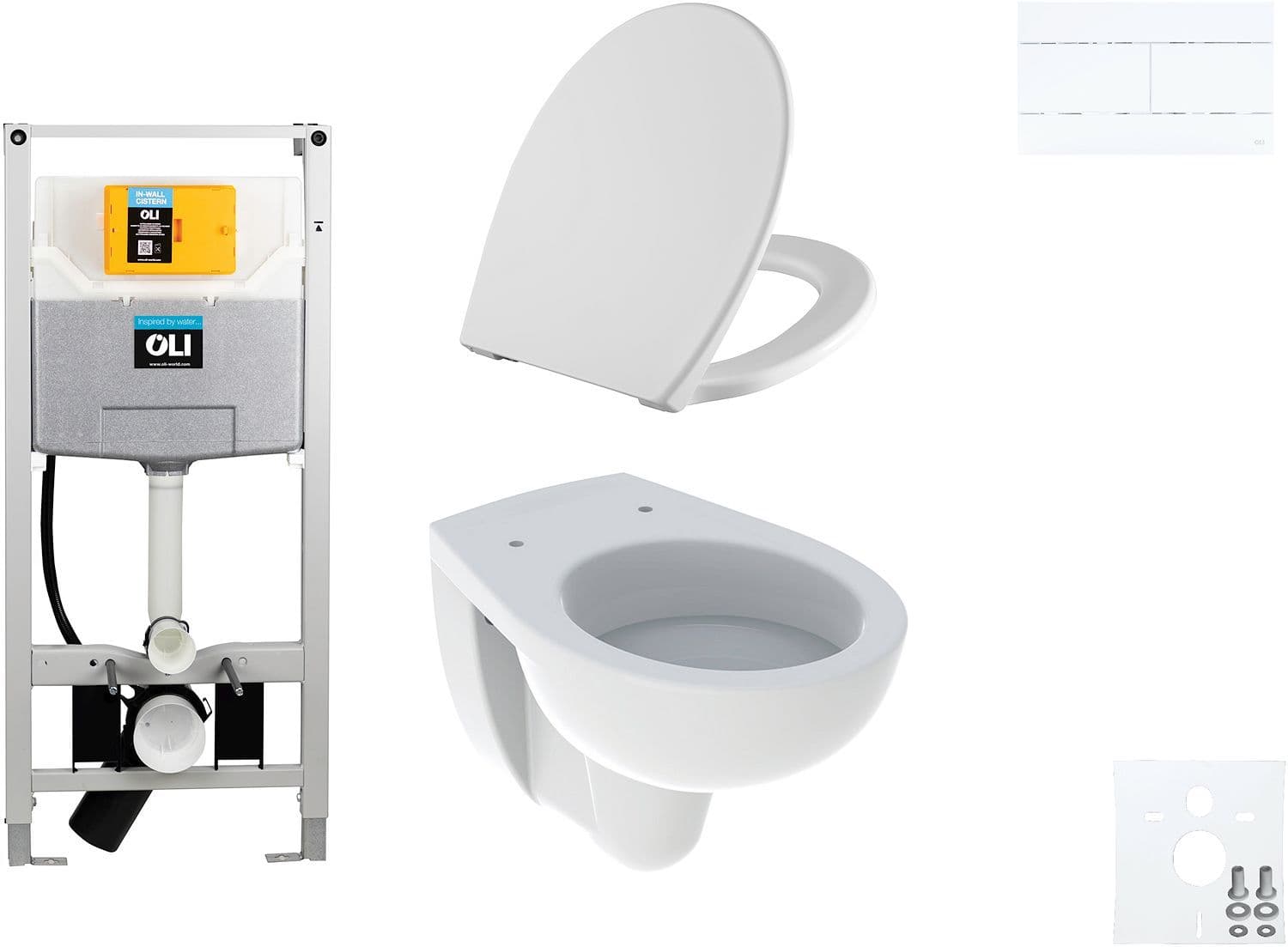 WALLFIX OLI WC SUSPENDU BASTIA D600 SOFTCLOSE + LIFT-OFF SLIM BLANC vue 1