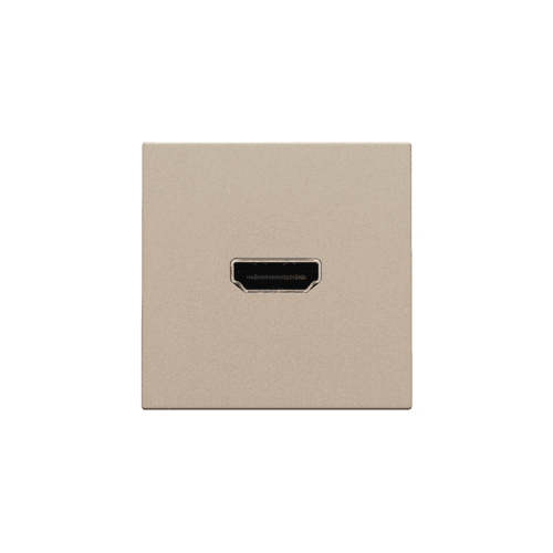 Set de finition avec prise HDMI/HDMI, couleur champagne coated vue 1